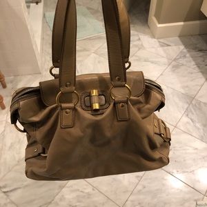 YSL beige satchel
